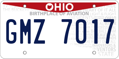 OH license plate GMZ7017