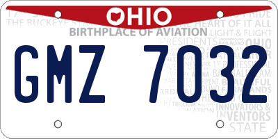 OH license plate GMZ7032