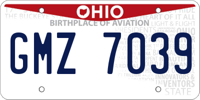 OH license plate GMZ7039