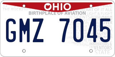 OH license plate GMZ7045