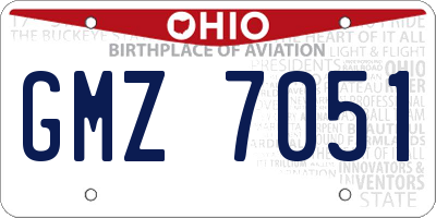 OH license plate GMZ7051