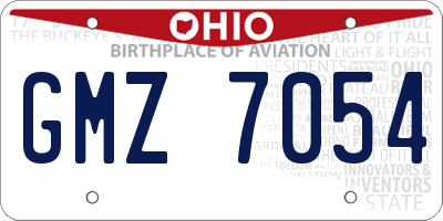 OH license plate GMZ7054