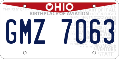 OH license plate GMZ7063