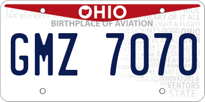 OH license plate GMZ7070