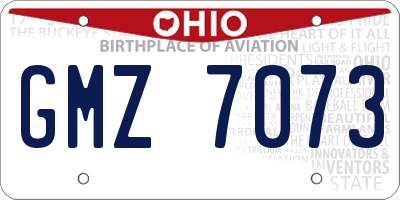 OH license plate GMZ7073