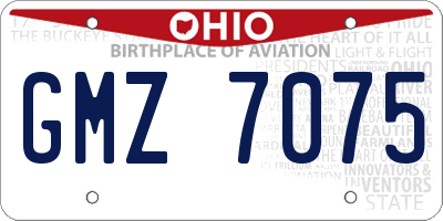 OH license plate GMZ7075