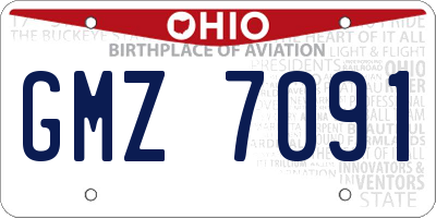 OH license plate GMZ7091