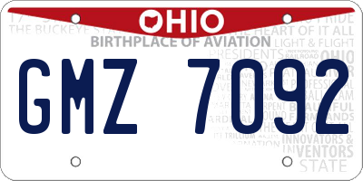OH license plate GMZ7092