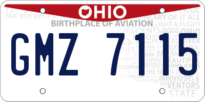 OH license plate GMZ7115