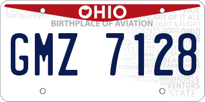 OH license plate GMZ7128