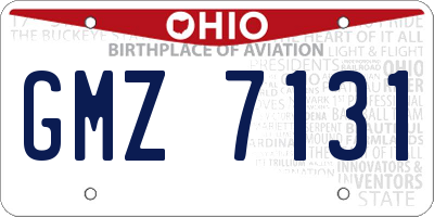 OH license plate GMZ7131