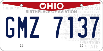 OH license plate GMZ7137