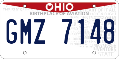 OH license plate GMZ7148