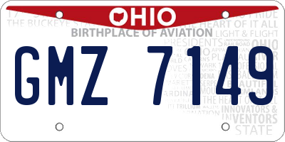 OH license plate GMZ7149