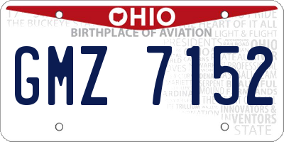 OH license plate GMZ7152