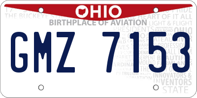 OH license plate GMZ7153