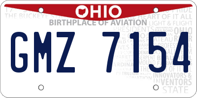 OH license plate GMZ7154