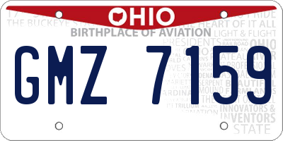 OH license plate GMZ7159