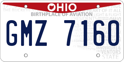 OH license plate GMZ7160