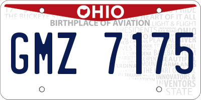 OH license plate GMZ7175