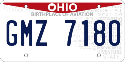 OH license plate GMZ7180