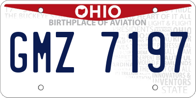 OH license plate GMZ7197
