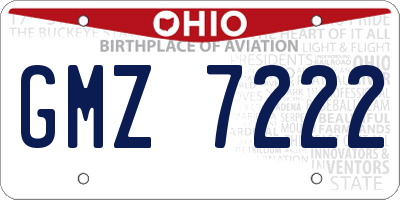 OH license plate GMZ7222