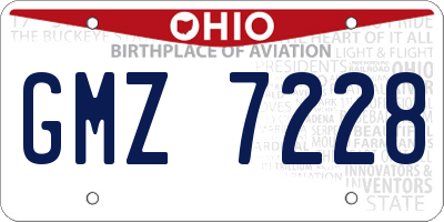 OH license plate GMZ7228