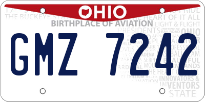 OH license plate GMZ7242