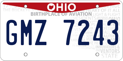 OH license plate GMZ7243