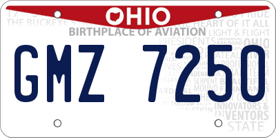 OH license plate GMZ7250
