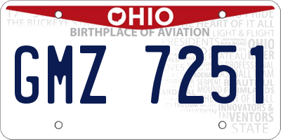 OH license plate GMZ7251