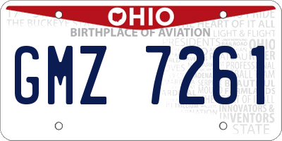 OH license plate GMZ7261