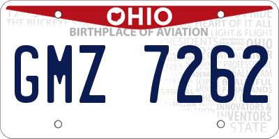 OH license plate GMZ7262