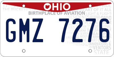 OH license plate GMZ7276