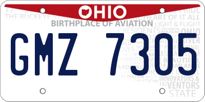 OH license plate GMZ7305