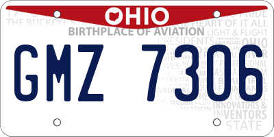 OH license plate GMZ7306