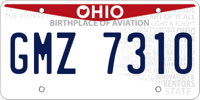 OH license plate GMZ7310