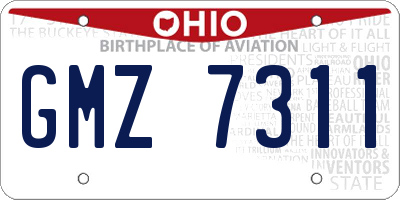 OH license plate GMZ7311