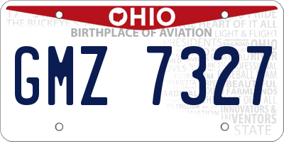 OH license plate GMZ7327
