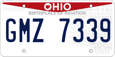 OH license plate GMZ7339