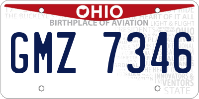OH license plate GMZ7346