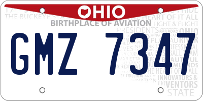 OH license plate GMZ7347