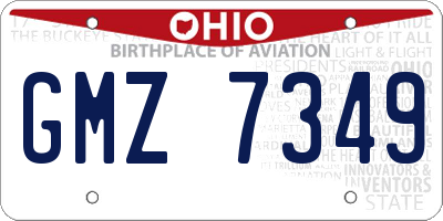OH license plate GMZ7349