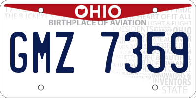 OH license plate GMZ7359