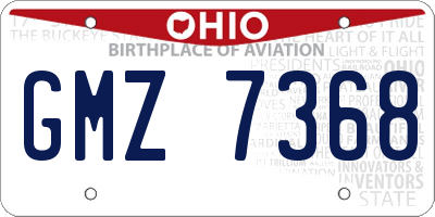 OH license plate GMZ7368