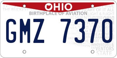 OH license plate GMZ7370