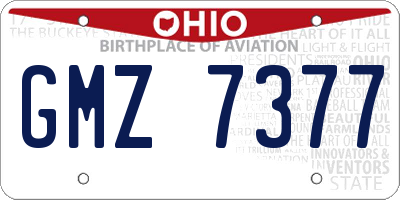 OH license plate GMZ7377
