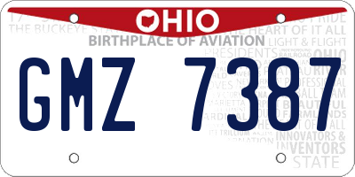 OH license plate GMZ7387