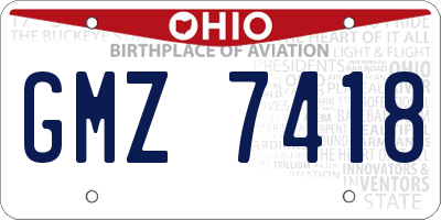 OH license plate GMZ7418